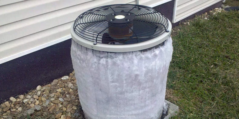 Example of frozen air conditioner outside