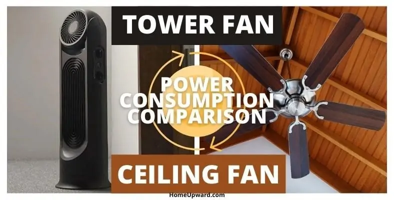 power consumption comparison tower fan vs ceiling fan