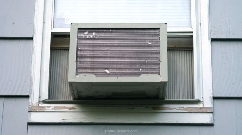 Example of a window air conditioner in use in home