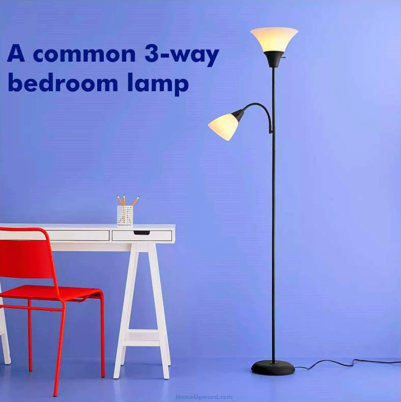 Example of a common 3-way bedroom floor lamp