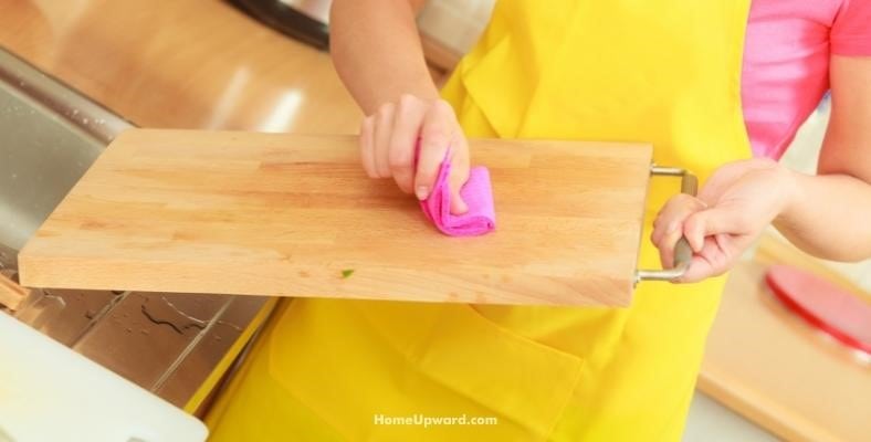 removing stains from a wooden cutting board