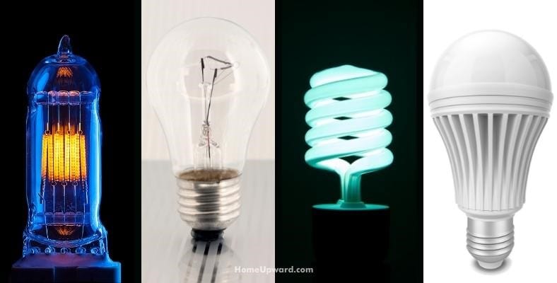 different types of light bulb technologies and their power use