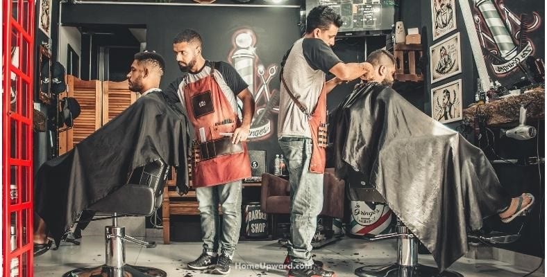 how do barbers get hair out of clothes